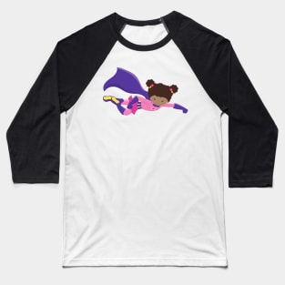 African American Girl, Cape, Superhero Girl Baseball T-Shirt